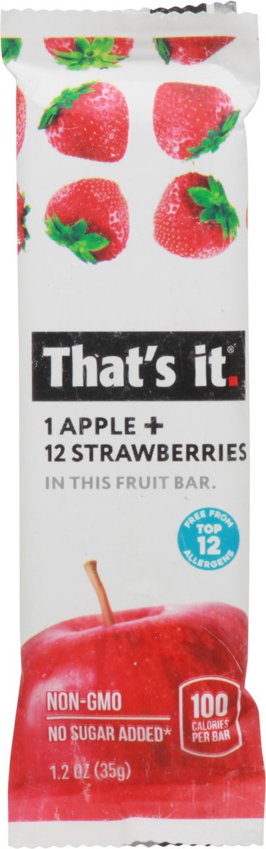 slide 9 of 9, That's it. That's It Apple & Strawberry Fruit Bar, 1.2 oz