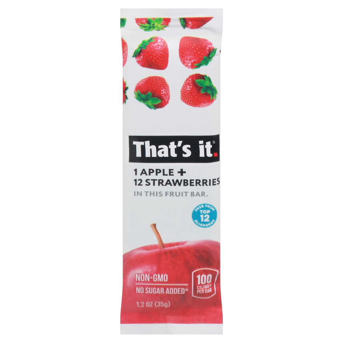 slide 1 of 9, That's it. That's It Apple & Strawberry Fruit Bar, 1.2 oz