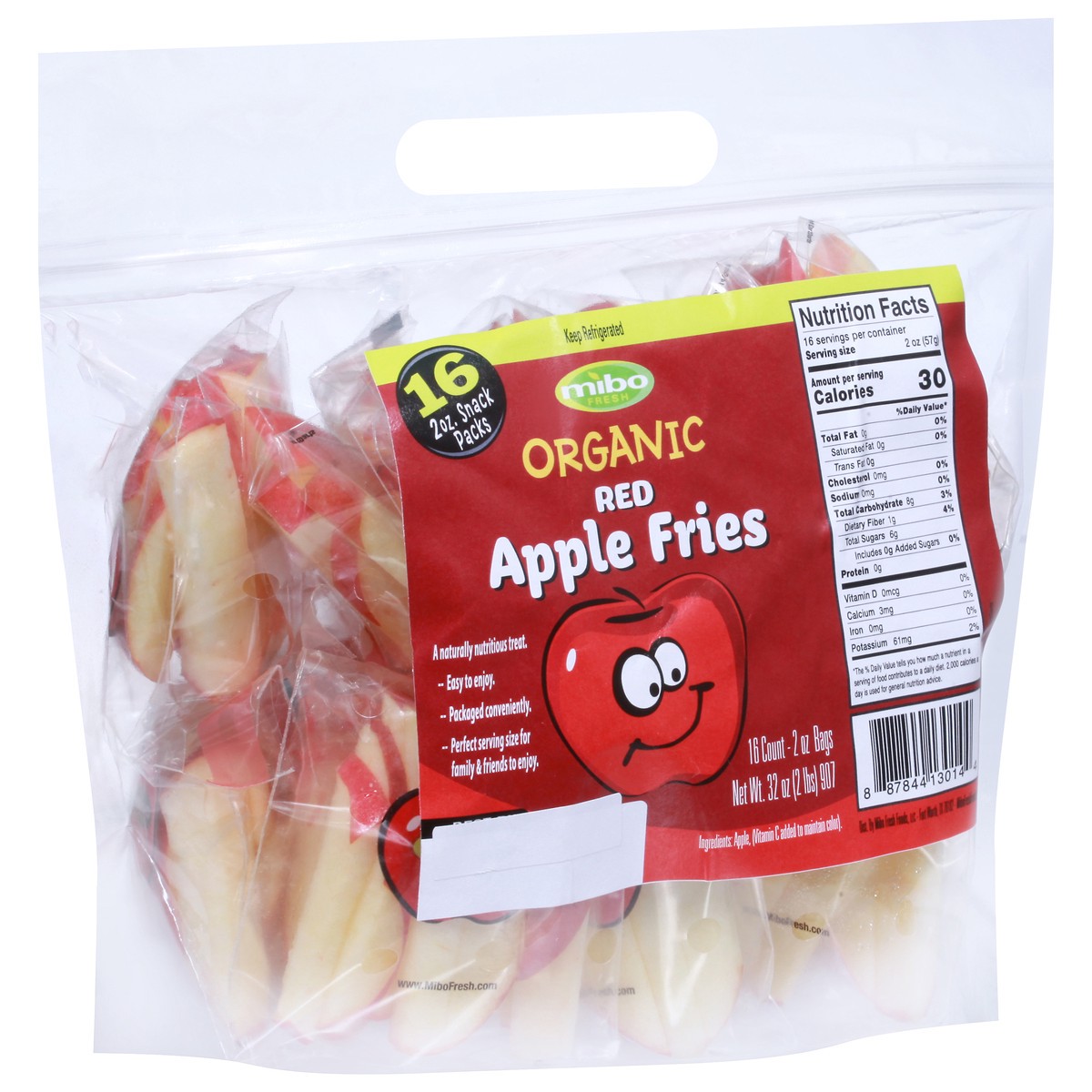 slide 2 of 9, Mibo Fresh Organic Red Apple Fries 16 - 2 oz Bags, 32 oz