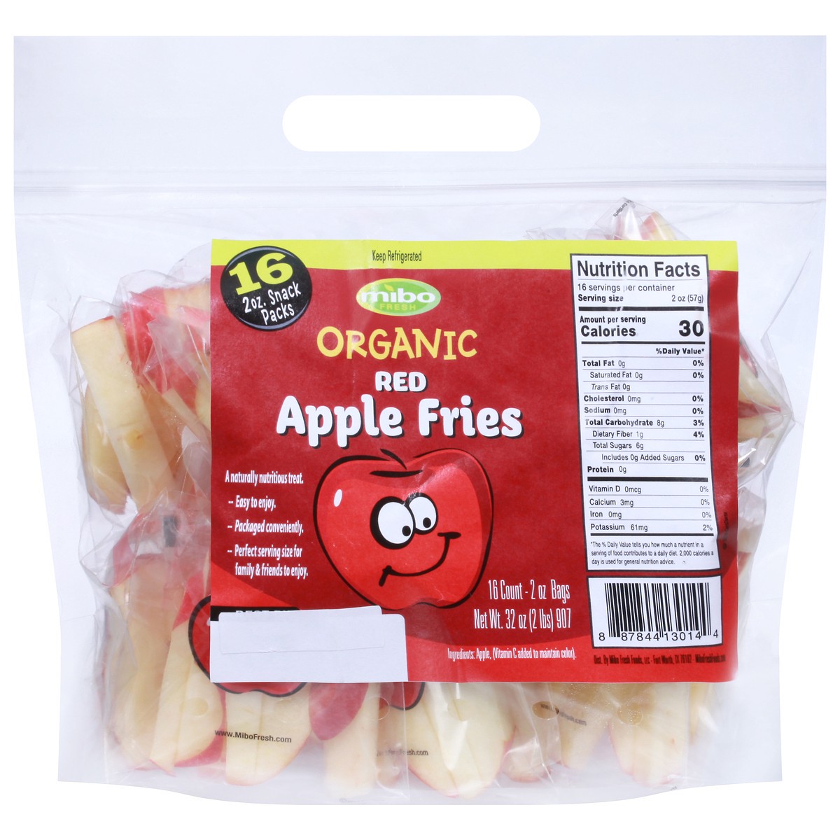 slide 1 of 9, Mibo Fresh Organic Red Apple Fries 16 - 2 oz Bags, 32 oz