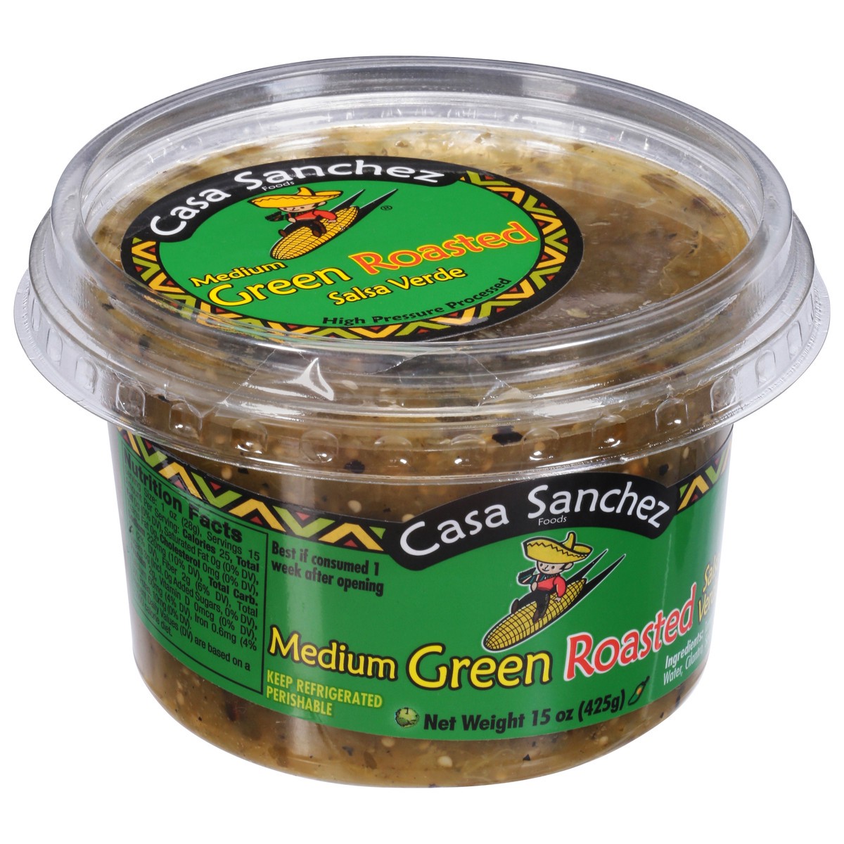slide 2 of 9, Casa Sanchez Roasted Medium Green Salsa Verde 15 oz, 