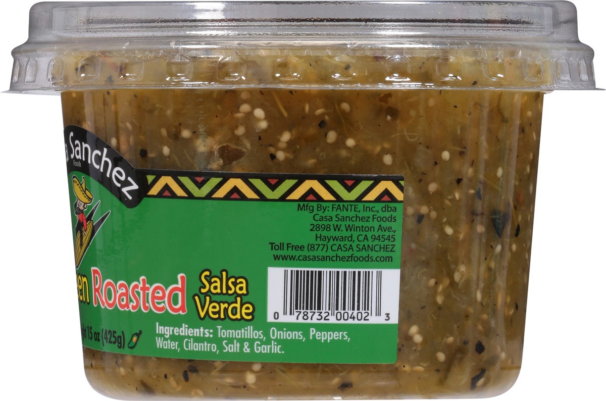 slide 8 of 9, Casa Sanchez Roasted Medium Green Salsa Verde 15 oz, 
