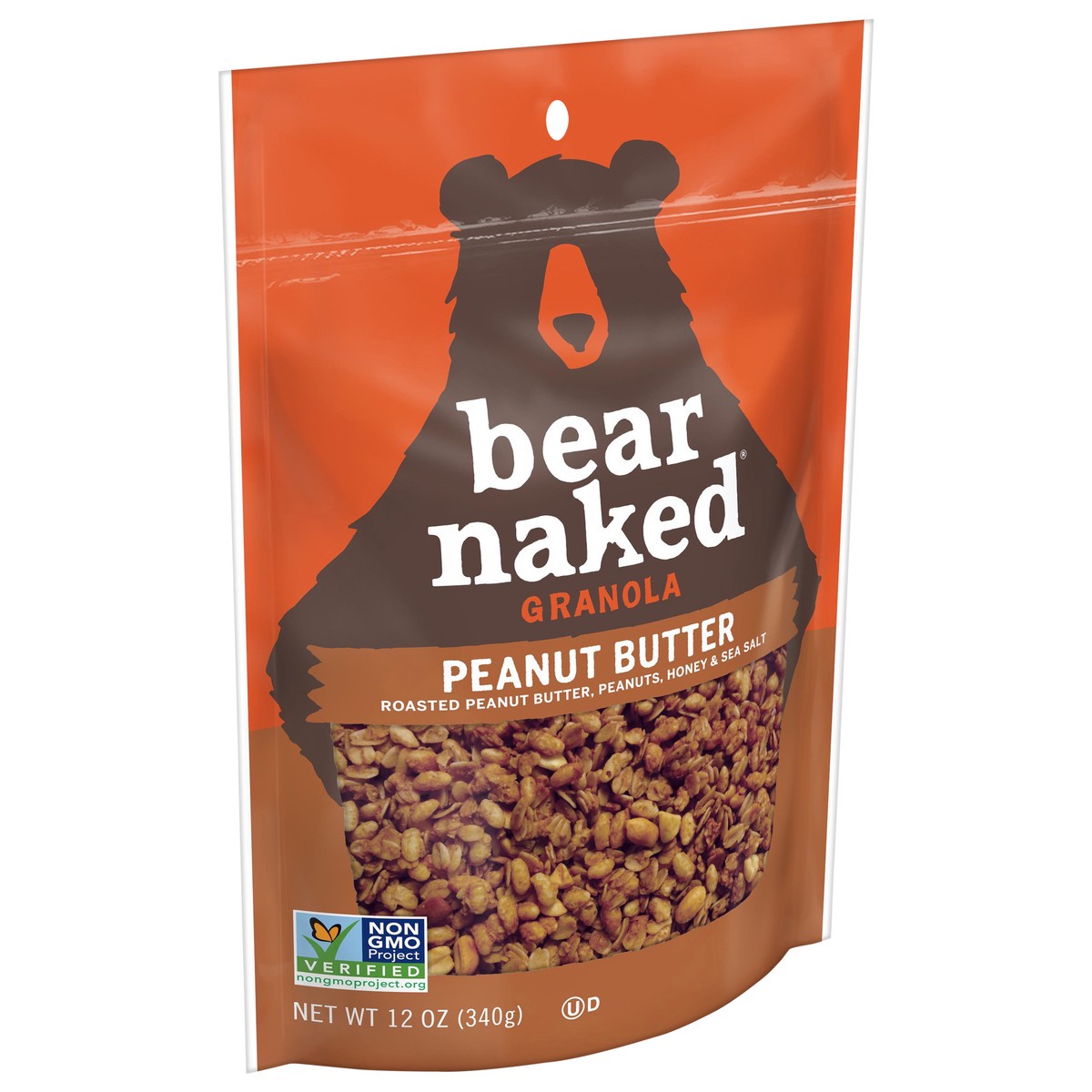 slide 7 of 8, Bear Naked Granola Cereal, Whole Grain Granola, Breakfast Snacks, Peanut Butter, 12oz Bag, 1 Bag, 12 oz