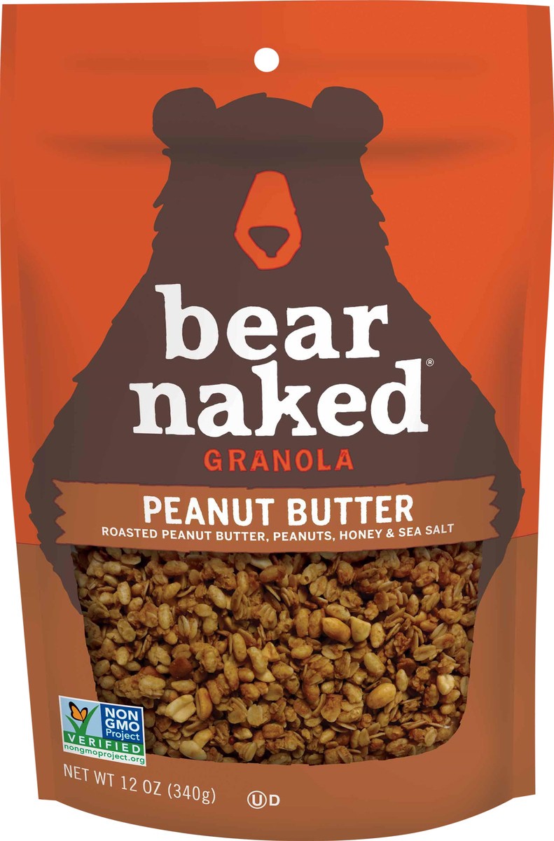 slide 4 of 8, Bear Naked Granola Cereal, Whole Grain Granola, Breakfast Snacks, Peanut Butter, 12oz Bag, 1 Bag, 12 oz