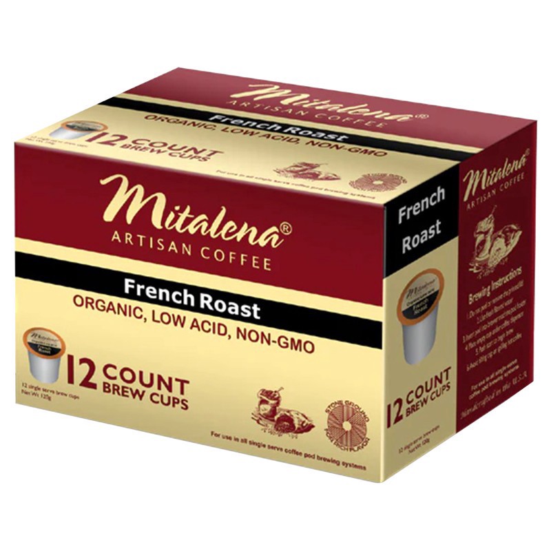slide 1 of 1, Mitalena Organic Coffee Kcup - French Roast - 12 ct, 12 ct