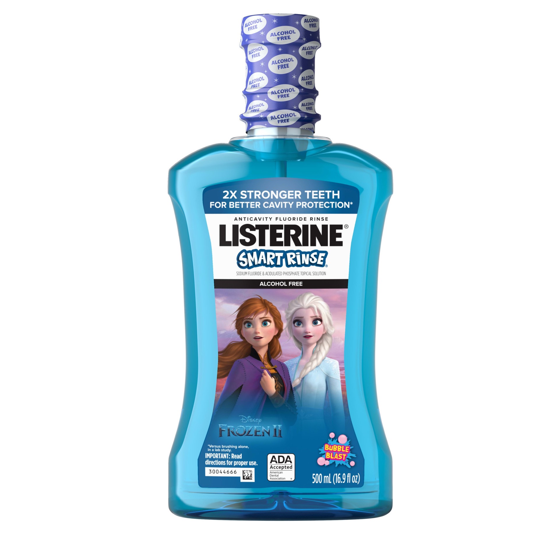 slide 1 of 6, Listerine Smart Rinse Kids Alcohol-Free Anticavity Fluoride Mouthwash Featuring Disney Frozen Packaging, Bubble Gum Blast Flavor for Kids Oral Care, 500 mL, 500 ml