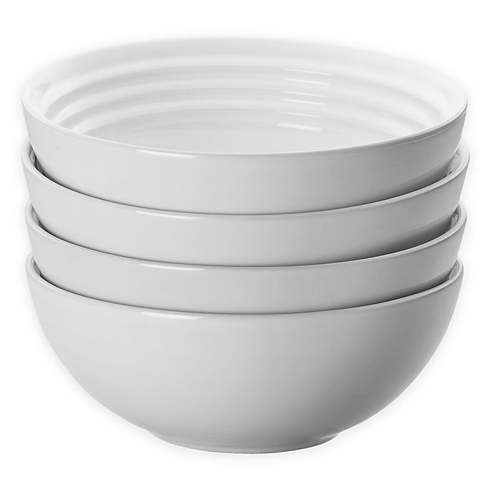 slide 1 of 1, Le Creuset Soup/Cereal Bowls - White, 4 ct