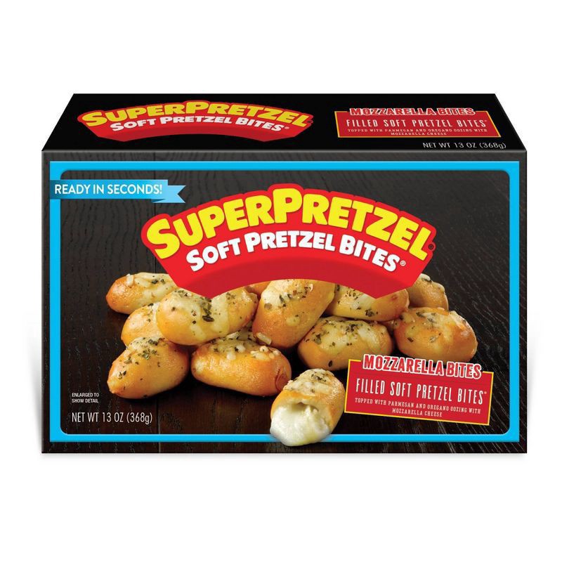 slide 1 of 3, SuperPretzel Frozen Mozzarella Soft Pretzel Bites - 13oz, 13 oz