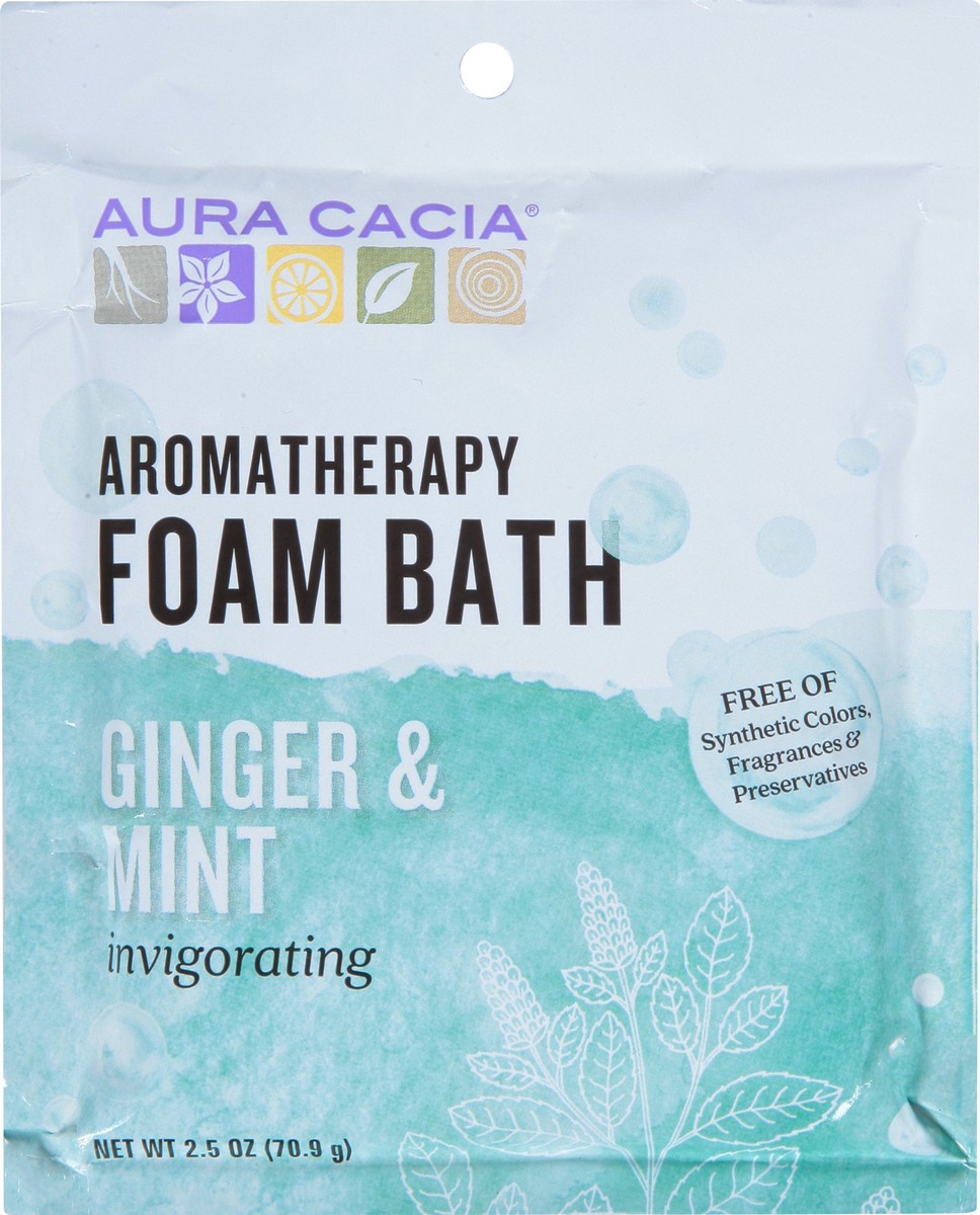 slide 11 of 11, Aura Cacia Invigorating Ginger & Mint Aromatherapy Foam Bath, 2.5 oz