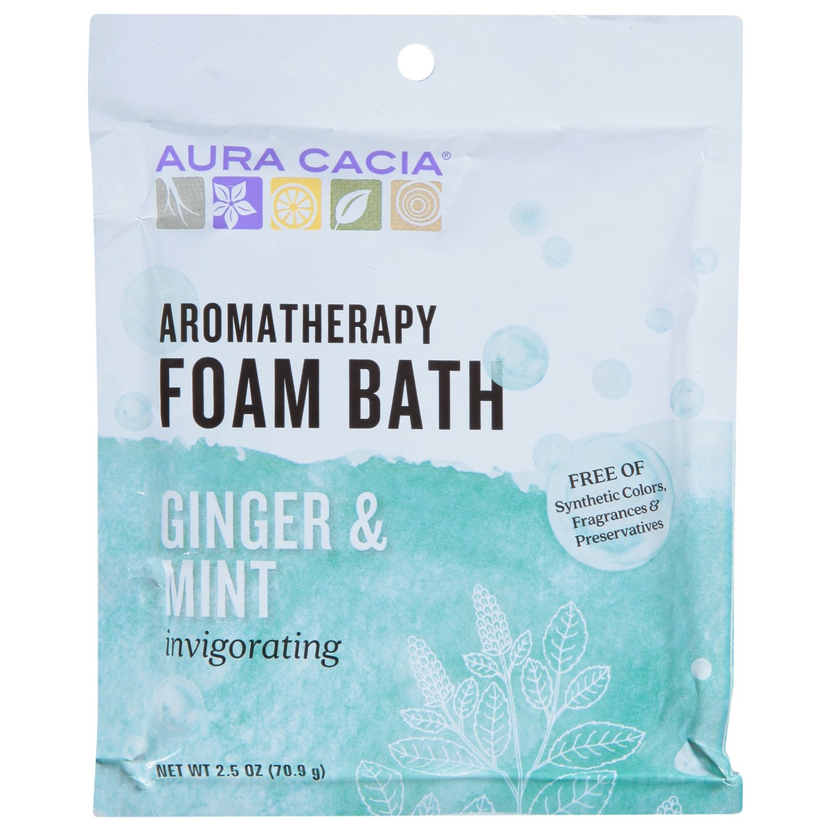 slide 1 of 11, Aura Cacia Invigorating Ginger & Mint Aromatherapy Foam Bath, 2.5 oz