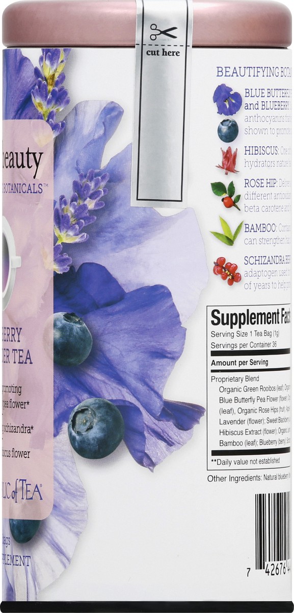 slide 9 of 9, The Republic of Tea Daily Beauty Blueberry Lavender Tea - 36 ct, 36 ct