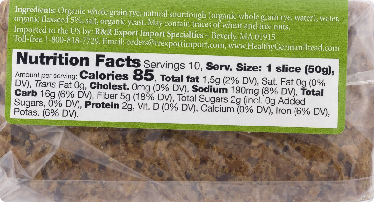 slide 3 of 12, Genuine Bavarian Bavarian Breads Organic Rye Flax/Linseed, 17.6 oz
