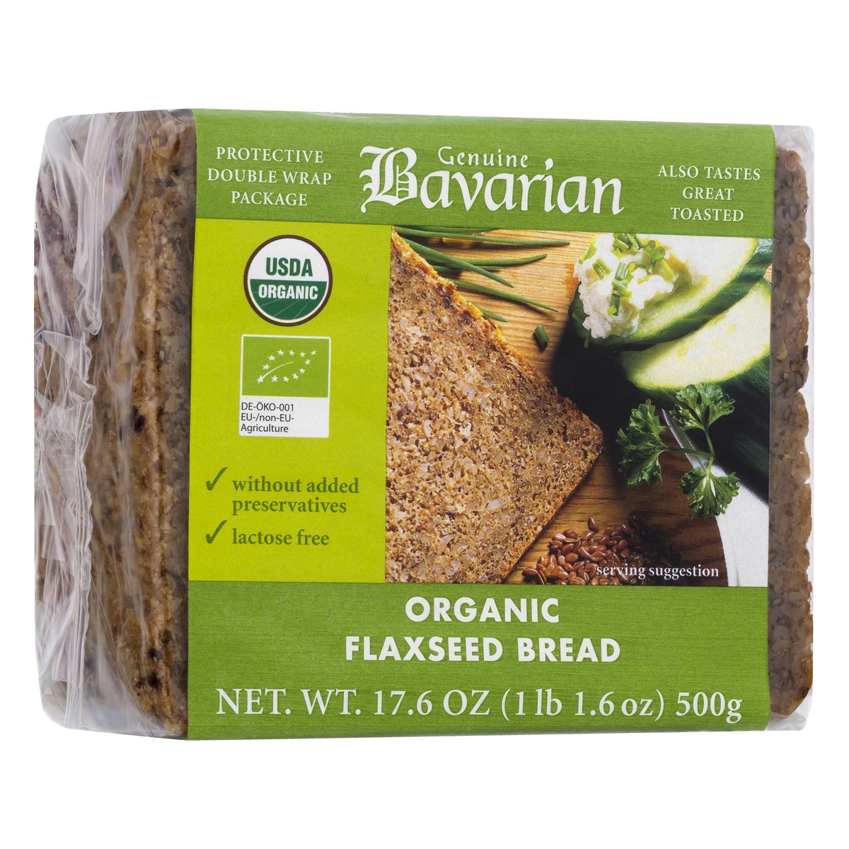 slide 10 of 12, Genuine Bavarian Bavarian Breads Organic Rye Flax/Linseed, 17.6 oz