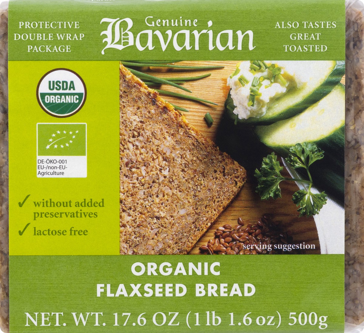 slide 2 of 12, Genuine Bavarian Bavarian Breads Organic Rye Flax/Linseed, 17.6 oz