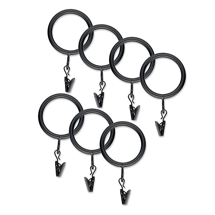 slide 1 of 1, Bombay Window Curtain Clip Rings - Antique Black, 1 in