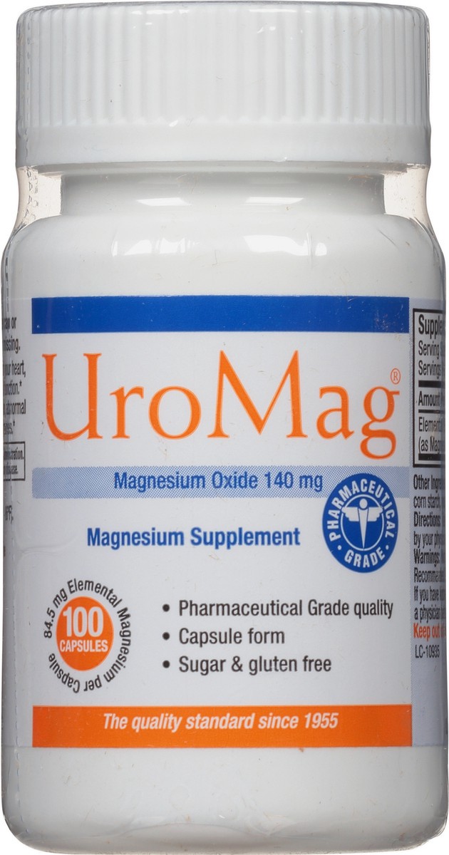 slide 1 of 13, UroMag Magnesium Oxide 140 mg - 100 Capsules, 100 ct