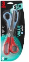 slide 1 of 1, ACME 8-Inch Scissors - Assorted - 3 Pack, 8 in