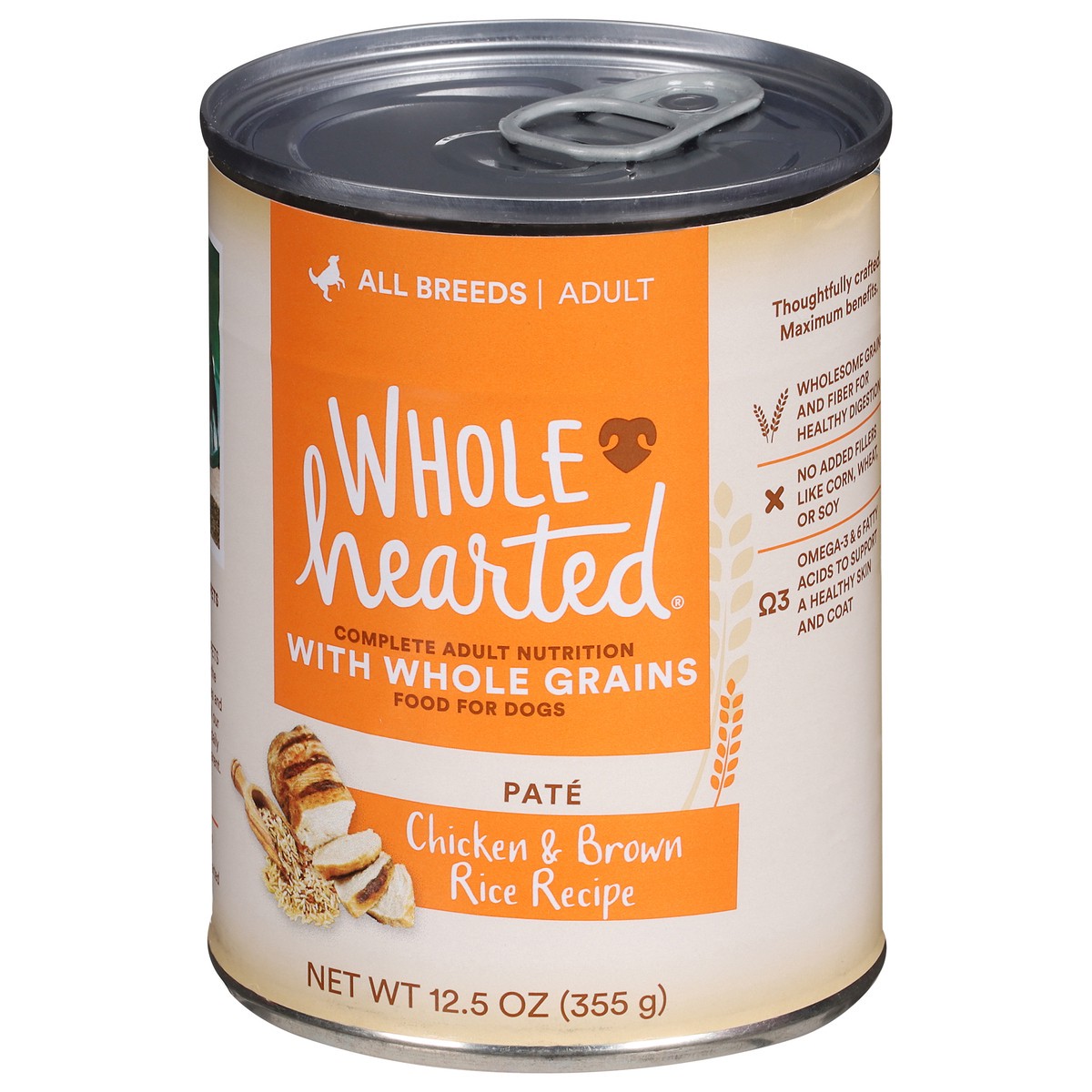 slide 9 of 13, Whole Hearted Adult All Breeds Chicken & Brown Rice Recipe Dog Food 12.5 oz, 12.5 oz