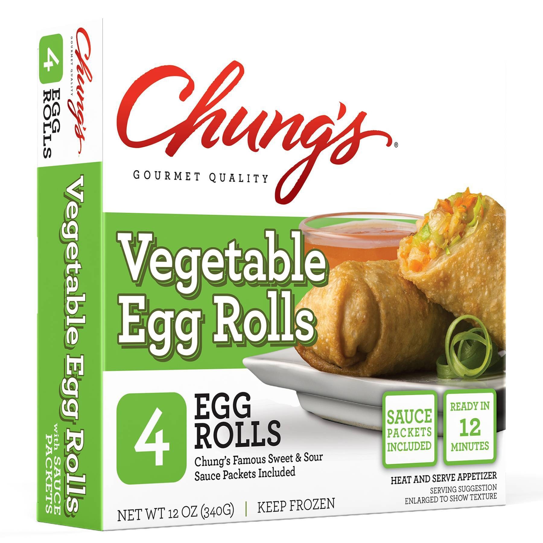 slide 1 of 3, Chung's Vegetable Egg Rolls, 12 oz