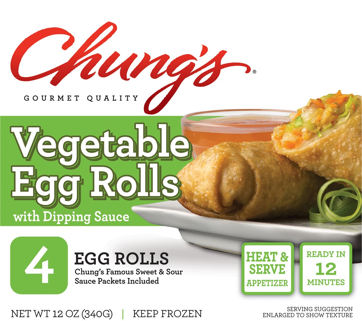 slide 5 of 8, Chung's Vegetable Egg Rolls, 12 oz