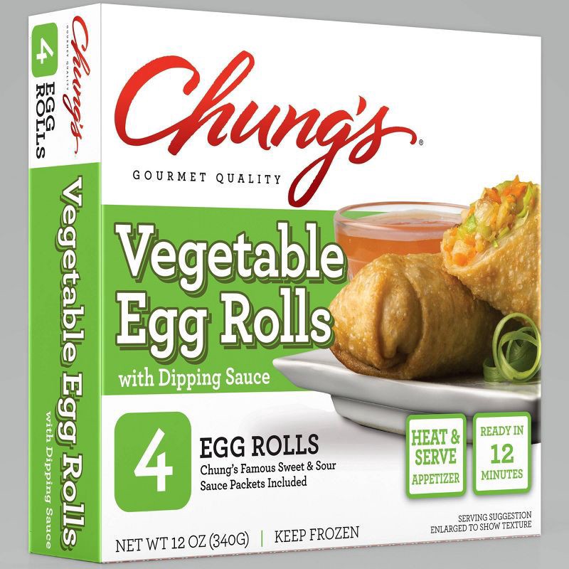 slide 1 of 8, Chung's Vegetable Egg Rolls, 12 oz