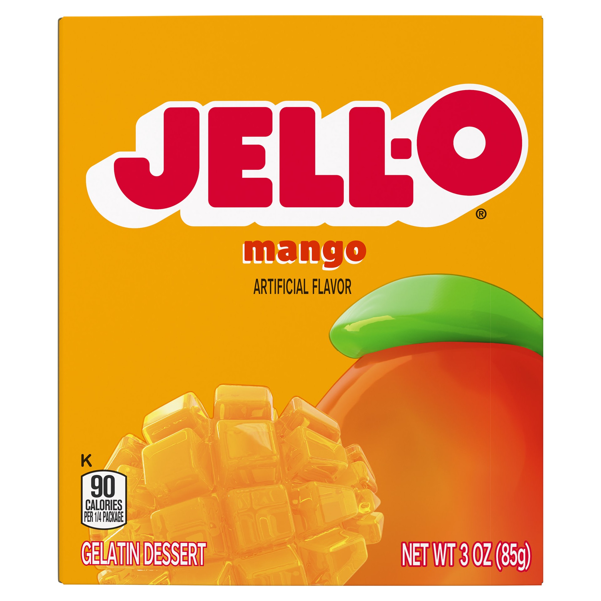 slide 3 of 5, Jell-O Mango Artificially Flavored Gelatin Dessert Mix, 3 oz Box, 3 oz