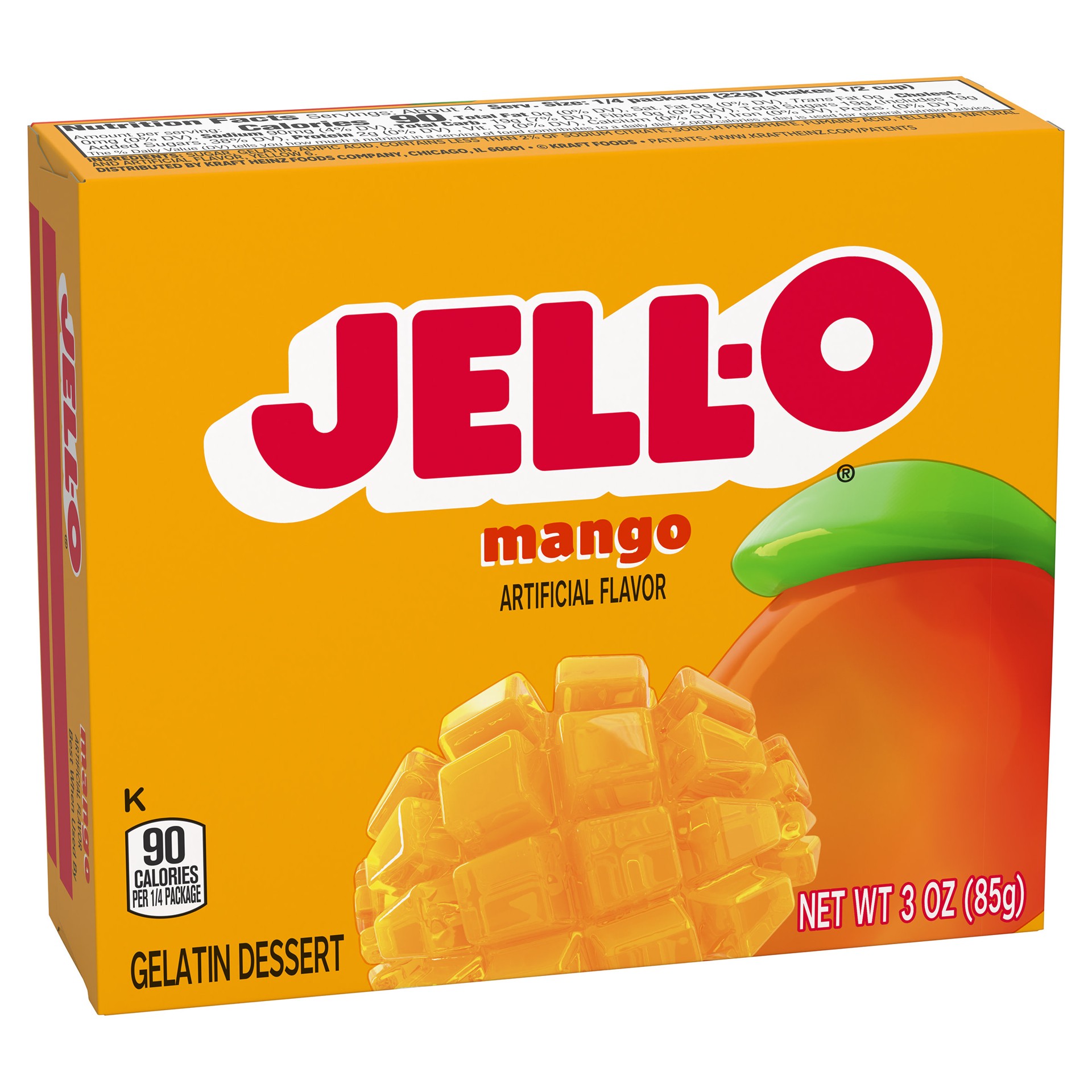 slide 2 of 5, Jell-O Mango Artificially Flavored Gelatin Dessert Mix, 3 oz Box, 3 oz