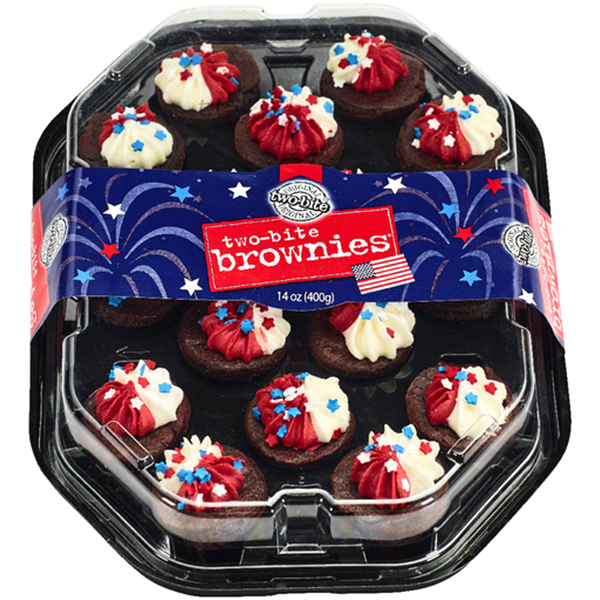 slide 1 of 1, two-bite Patriotic Brownie Party Pla, 14 oz