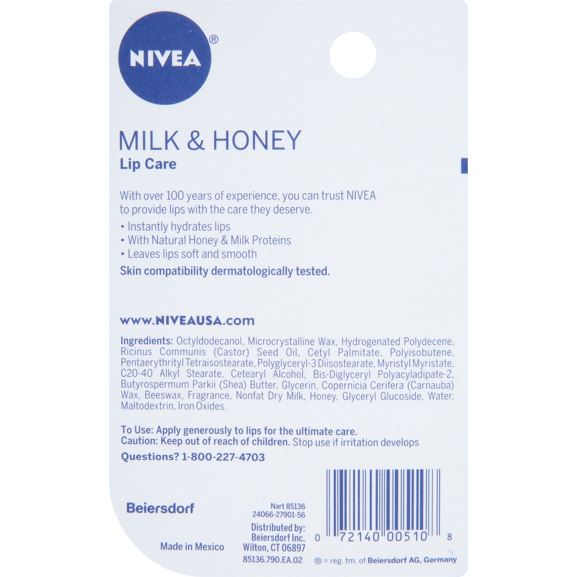 slide 4 of 5, Nivea Milk & Honey Lip Care, 0.17 oz