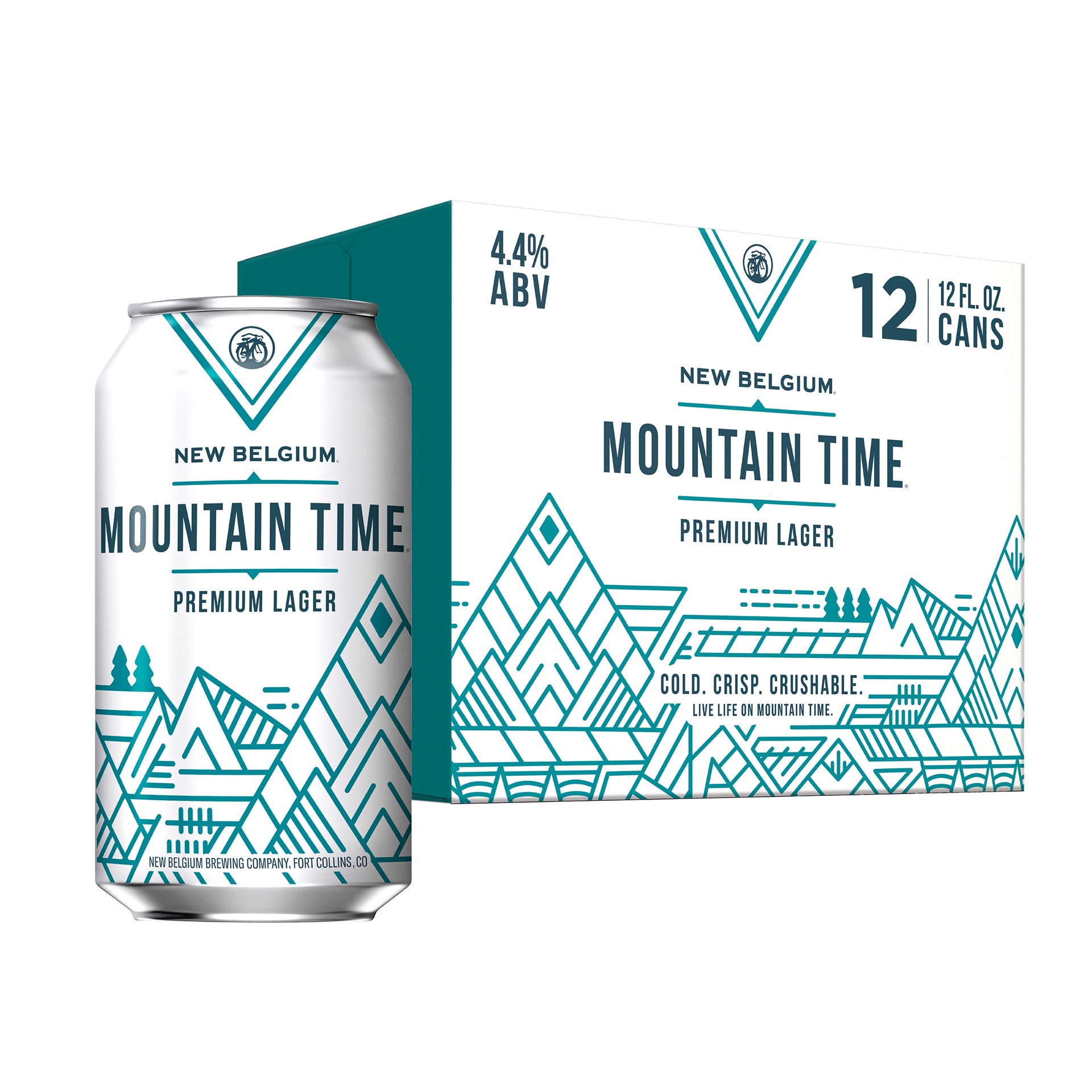 slide 2 of 4, New Belgium Mountain Time Premium Lager Beer, 12 Pack, 12 fl oz Cans, 12 ct; 12 fl oz