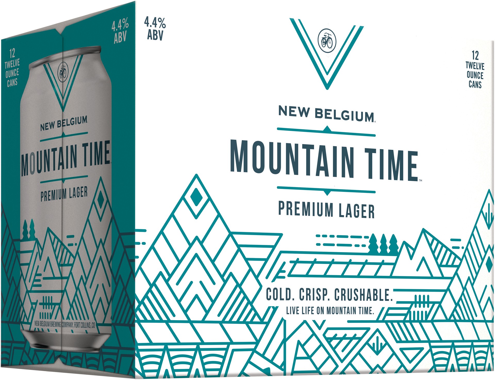 slide 3 of 4, New Belgium Mountain Time Premium Lager Beer, 12 Pack, 12 fl oz Cans, 12 ct; 12 fl oz