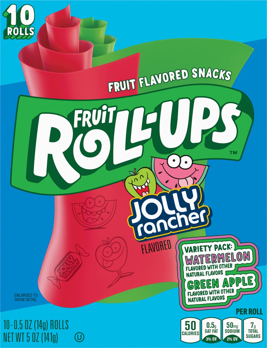 slide 5 of 13, Fruit Roll-Ups Fruit Flavored Snacks, Jolly Rancher, Variety Pack, 10 ct, 10 ct