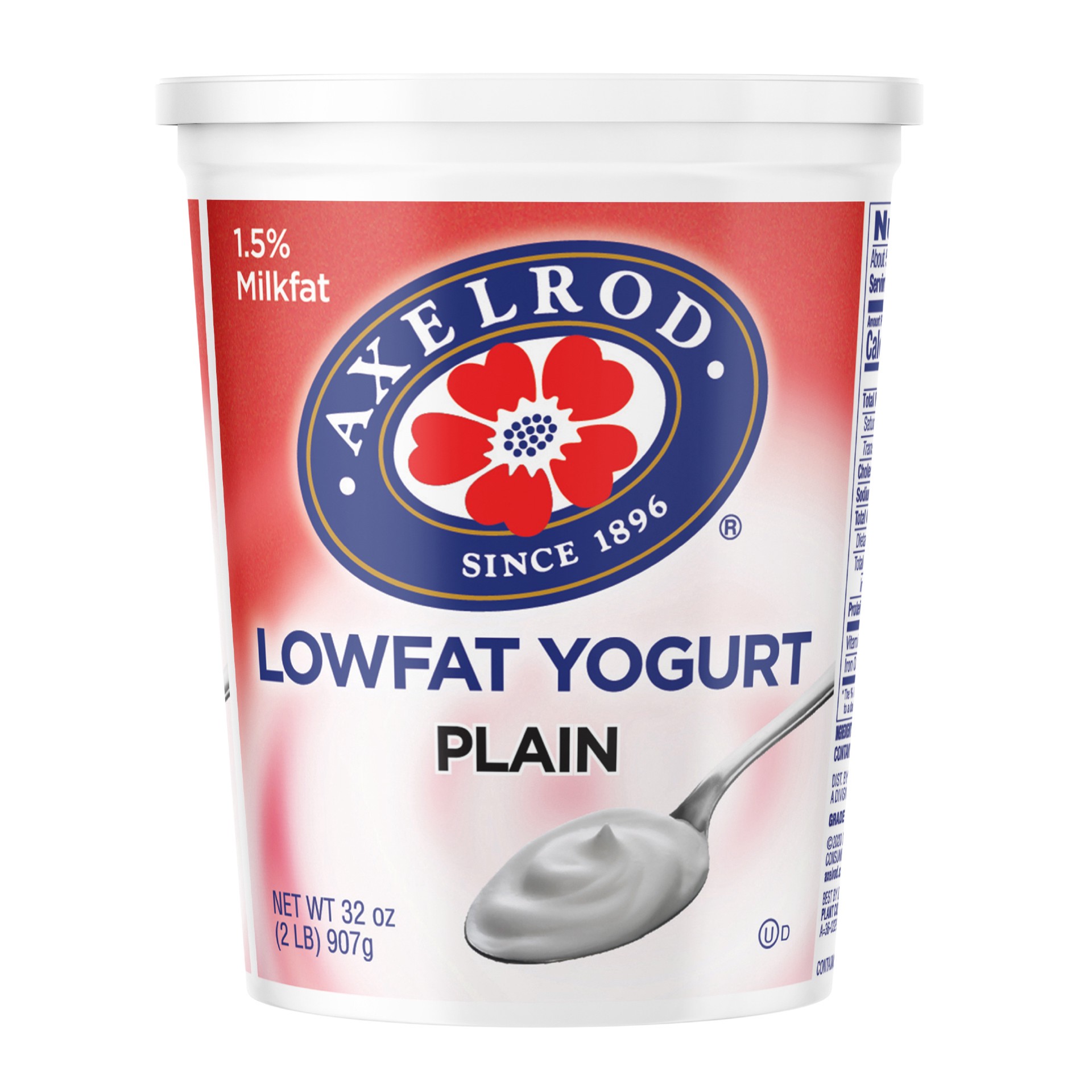 slide 1 of 1, Axelrod Low Fat Plain Yogurt, 32 oz, 32 oz