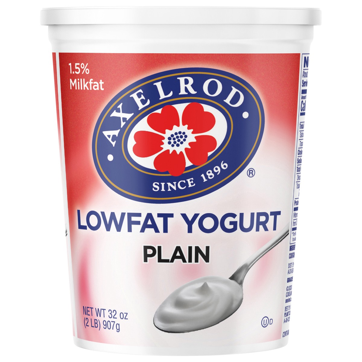 slide 1 of 1, Axelrod Low Fat Plain Yogurt, 32 oz, 32 oz