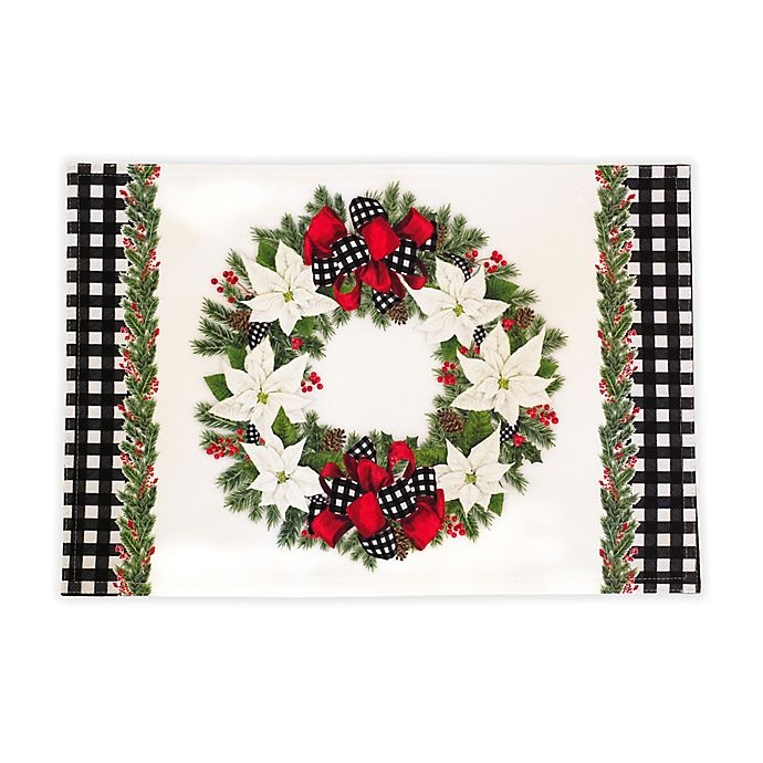 slide 1 of 2, Laural Home Christmas Trimming Placemats - Red/White/Green, 4 ct