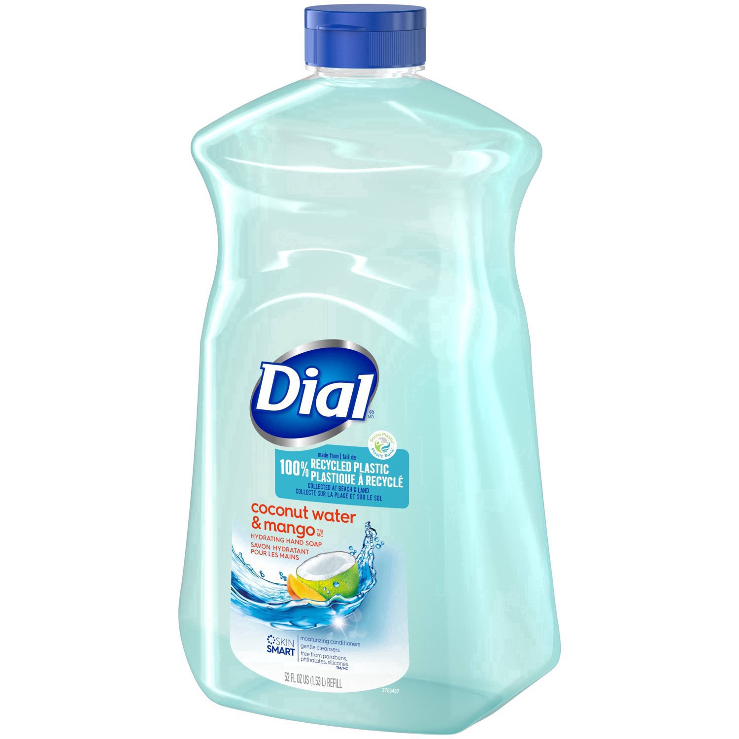 slide 13 of 43, Dial Liquid Hand Soap Refill, Coconut Water & Mango, 52 fl oz, 52 fl oz