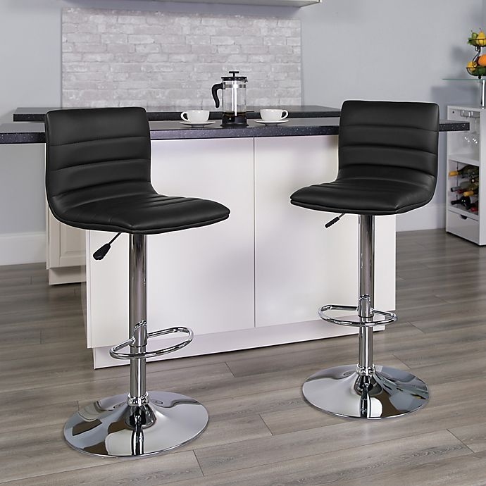 slide 2 of 13, Flash Furniture Contemporary Height Adjustable Vinyl Bar Stool - Black, 1 ct