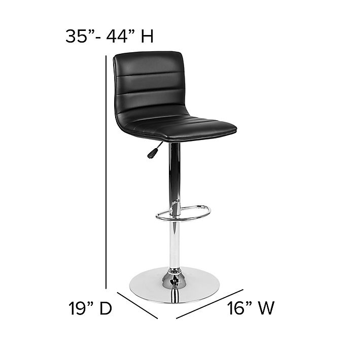 slide 9 of 13, Flash Furniture Contemporary Height Adjustable Vinyl Bar Stool - Black, 1 ct