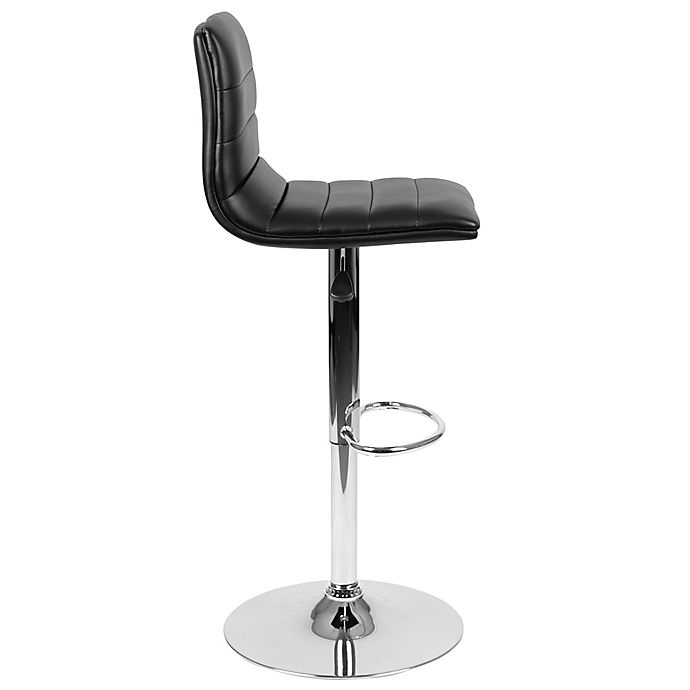 slide 10 of 13, Flash Furniture Contemporary Height Adjustable Vinyl Bar Stool - Black, 1 ct