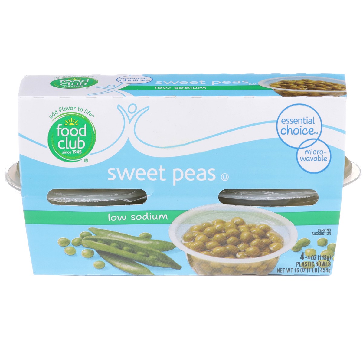 slide 1 of 9, Food Club Low Sodium Sweet Peas, 4 ct; 4 oz