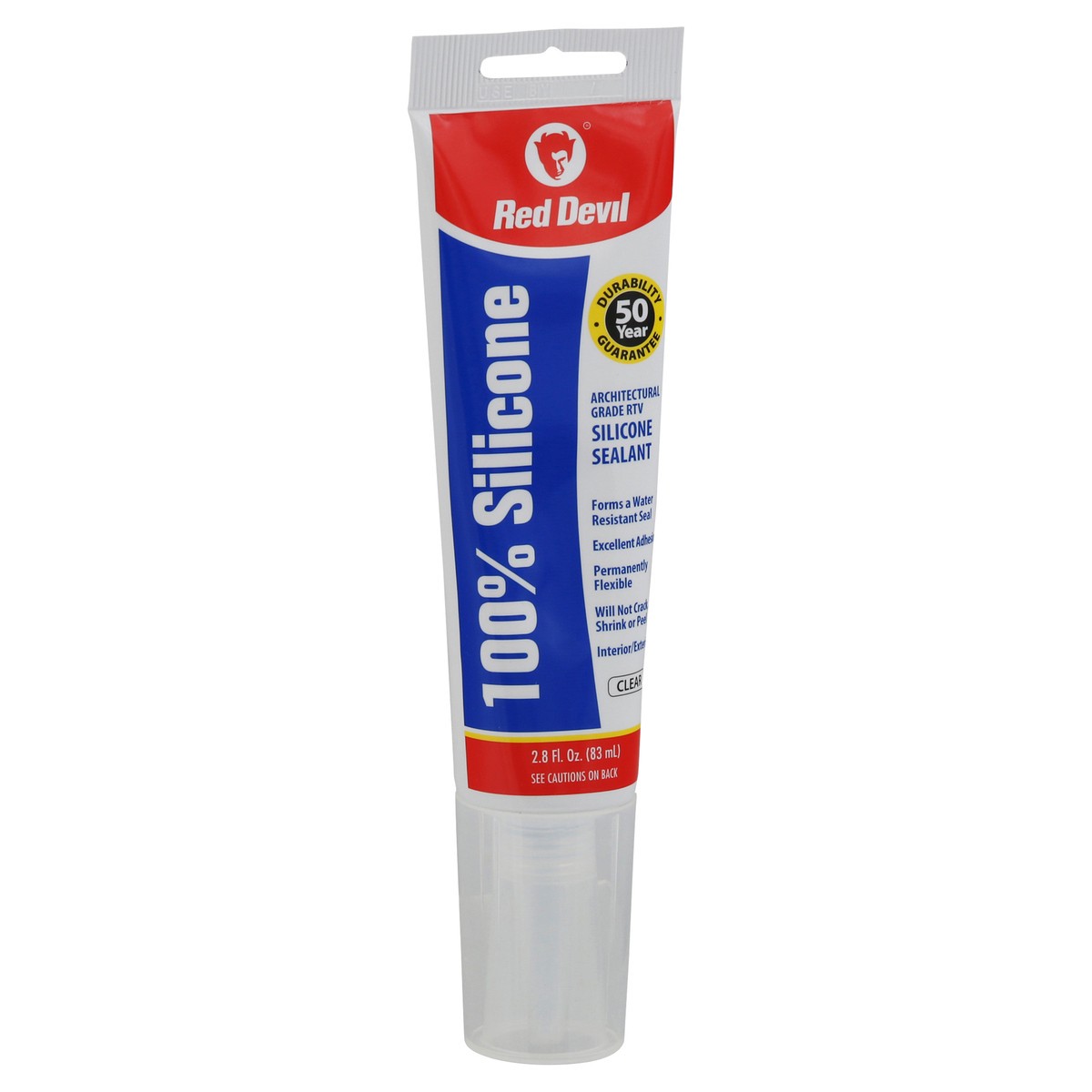 slide 3 of 9, Red Devil Clear 100% Silicon Sealant 2.8 fl oz, 2.80 fl oz