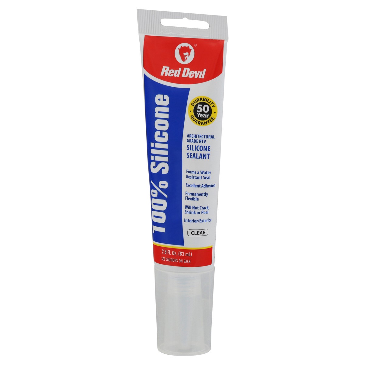 slide 9 of 9, Red Devil Clear 100% Silicon Sealant 2.8 fl oz, 2.80 fl oz