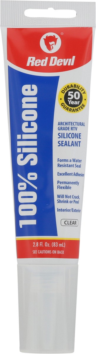 slide 4 of 9, Red Devil Clear 100% Silicon Sealant 2.8 fl oz, 2.80 fl oz
