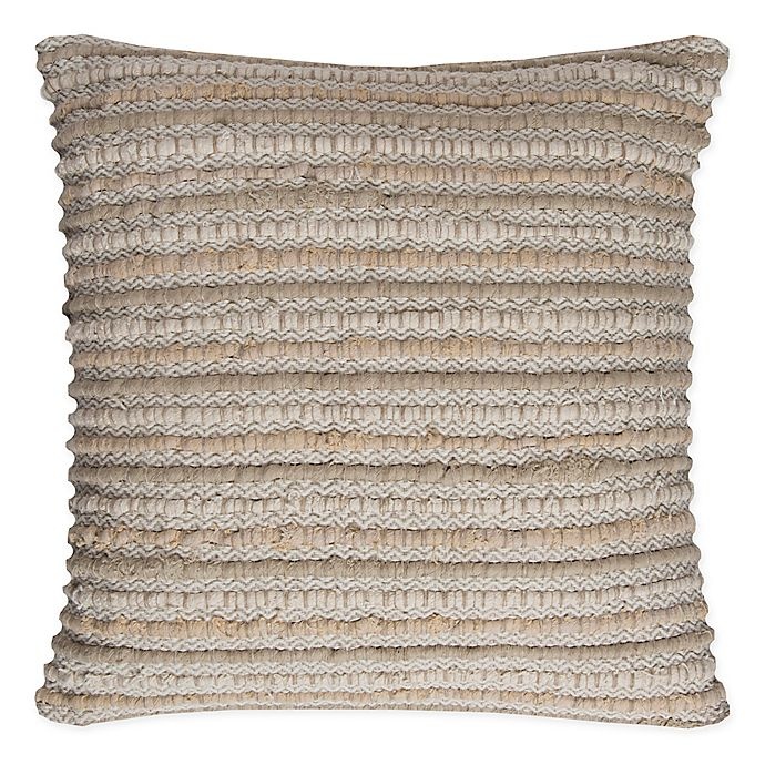 slide 1 of 1, Rizzy Home Textured Stripe Square Throw Pillow - Beige, 1 ct