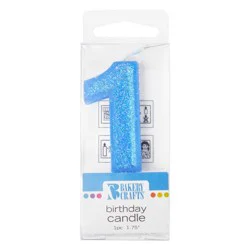 Bakery Crafts Glitter Blue 1 Birthday Candle