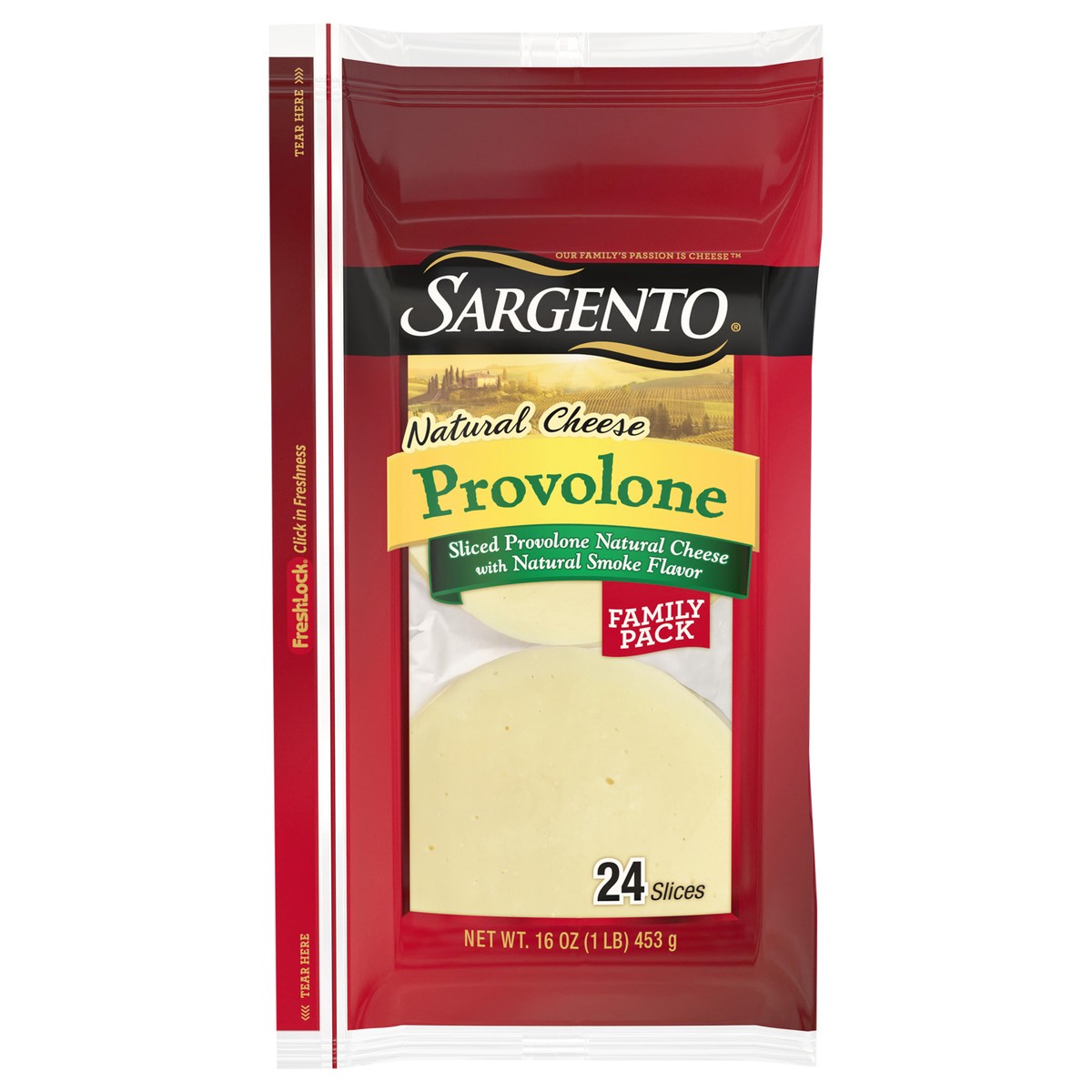 slide 1 of 9, Sargento Sliced Provolone Natural Cheese with Natural Smoke Flavor, 24 Slices, 24 ct; 16 oz