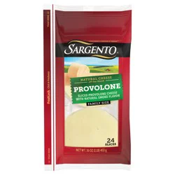 Sargento Provolone with Natural Smoke Flavor Sliced Cheese, 24 Slices, 16 oz