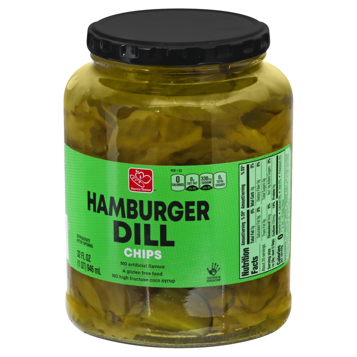 slide 4 of 11, Harris Teeter Pickle Hamburger Chips - Dill, 32 oz