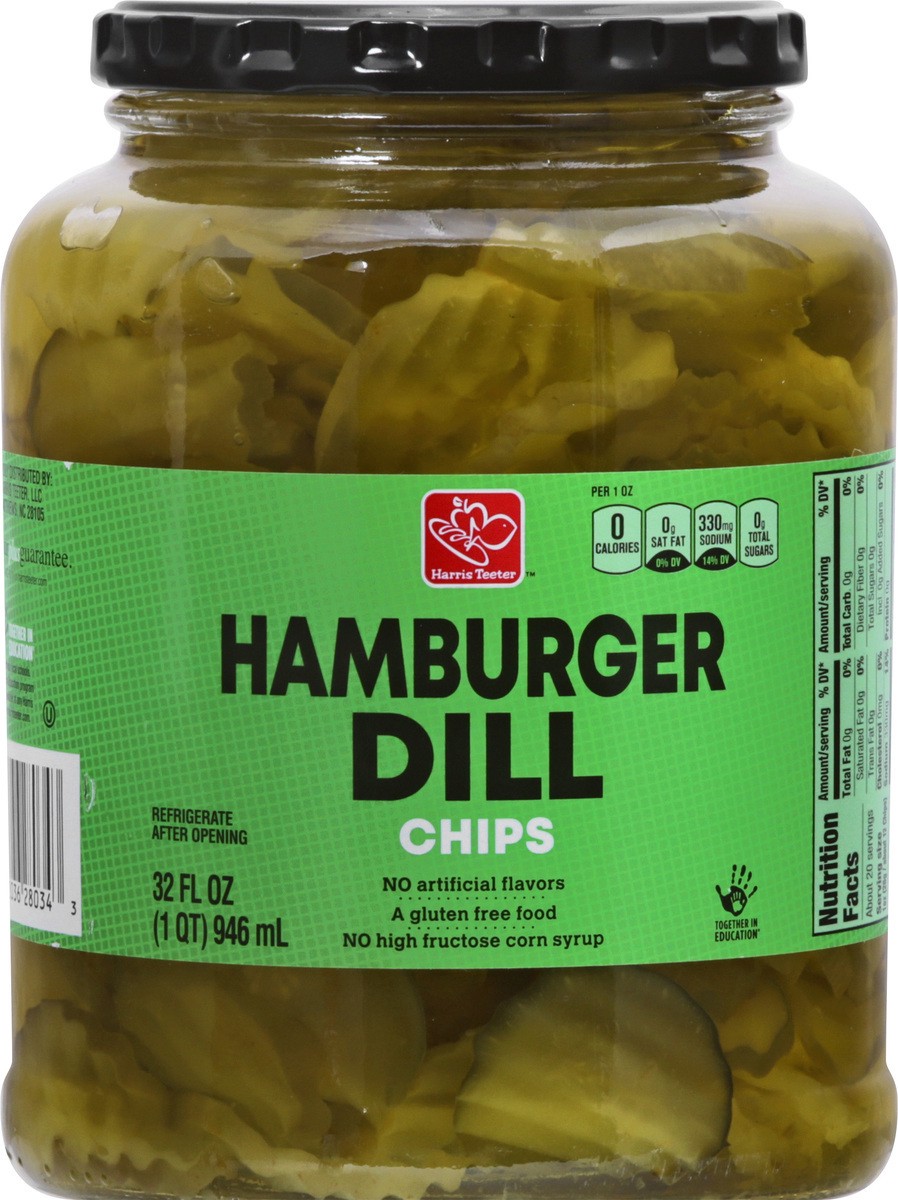 slide 5 of 11, Harris Teeter Pickle Hamburger Chips - Dill, 32 oz