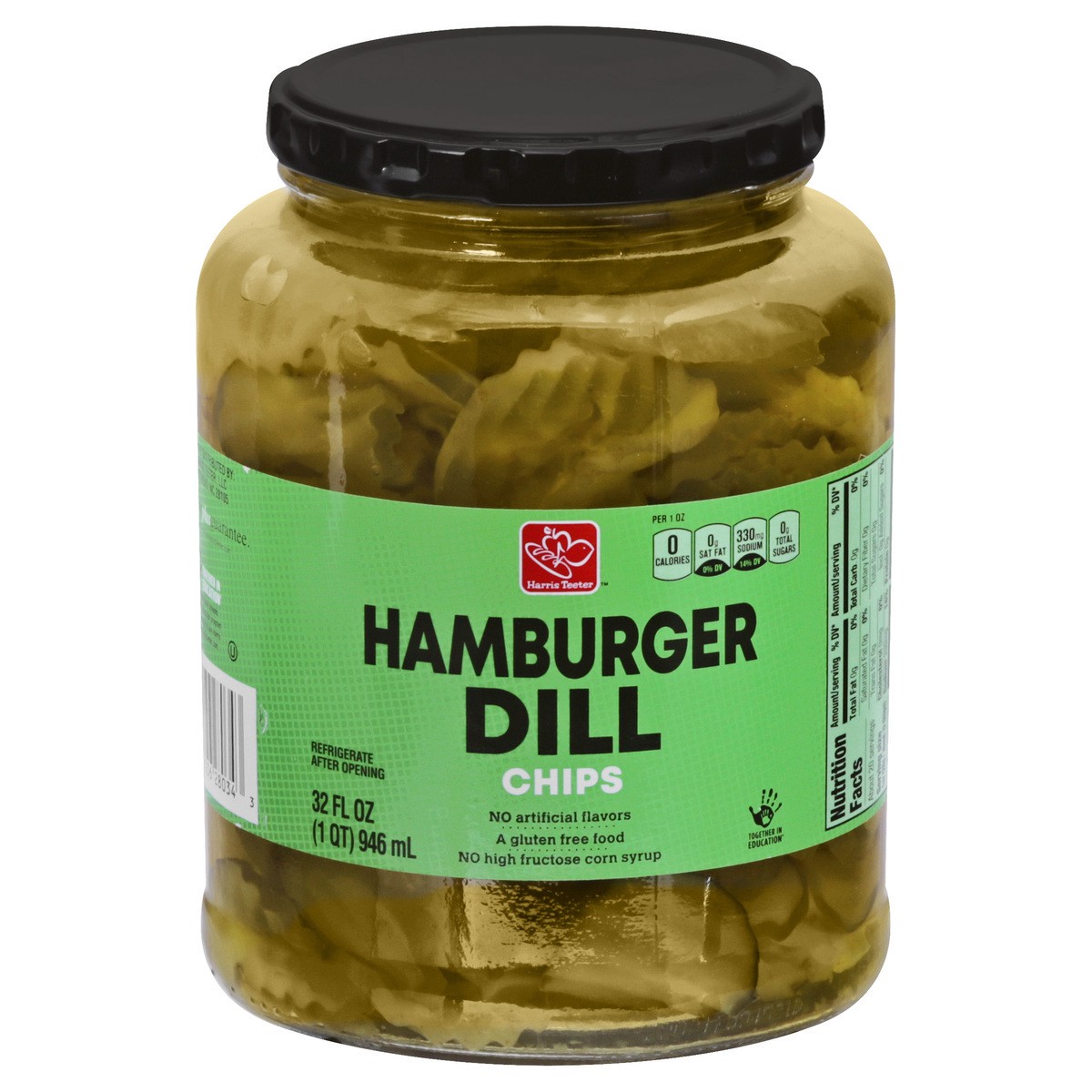 slide 8 of 11, Harris Teeter Pickle Hamburger Chips - Dill, 32 oz